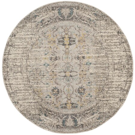 Safavieh Monaco Power Loomed Round Area Rug, Grey and Multi Color- 9 x 9 ft. MNC209G-9R